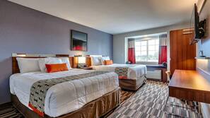 Desk, blackout curtains, soundproofing, free cots/infant beds