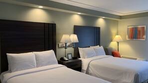 Premium bedding, desk, blackout drapes, iron/ironing board