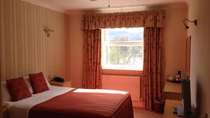 Blackout curtains, iron/ironing board