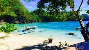 Private beach nearby, white sand, sun-loungers, beach umbrellas