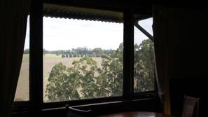 Flat-screen TV, fireplace, DVD player, pay-per-view films