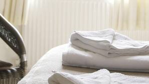 Iron/ironing board, free cots/infant beds, free wired Internet