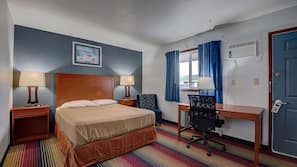 Desk, blackout drapes, iron/ironing board, free WiFi