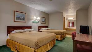 Desk, blackout drapes, iron/ironing board, free WiFi
