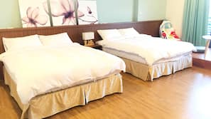 Down comforters, individually decorated, individually furnished, desk