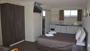 Fridge, microwave, coffee/tea maker, electric kettle