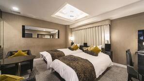 Premium bedding, desk, blackout drapes, iron/ironing board