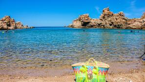 Plage à proximité, chaises longues, parasols