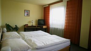 Desk, blackout drapes, cribs/infant beds, rollaway beds