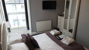 Blackout curtains, free WiFi, linens