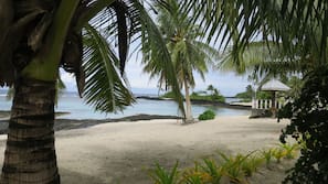 On the beach, beach towels, snorkeling, beach volleyball