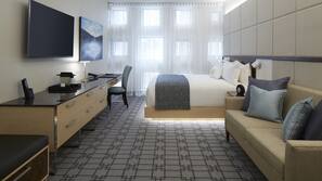 Premium bedding, down comforters, memory foam beds, minibar
