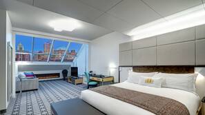 Premium bedding, down comforters, memory foam beds, minibar