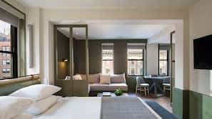 Hypo-allergenic bedding, pillow top beds, in-room safe, desk