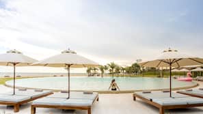2 outdoor pools, pool umbrellas