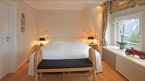 Lakens van Egyptisch katoen, luxe beddengoed, een minibar