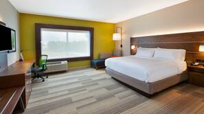 In-room safe, desk, laptop workspace, blackout curtains