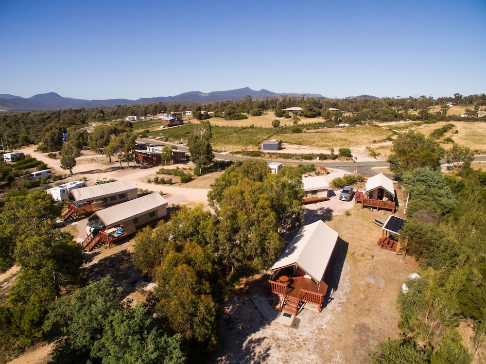 Aerial view, Scamander Sanctuary Holiday Park