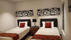Premium bedding, memory foam beds, individually decorated