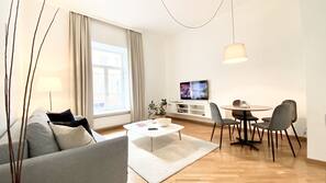 Flatskjerm-TV, betalings-TV og oppvarmet gulv