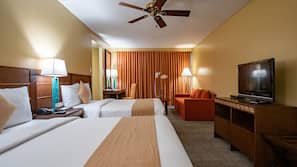 Minibar, desk, blackout curtains, iron/ironing board