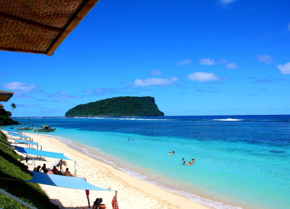 View from room, Litia Sini Beach Fales