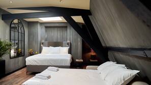 Luxe beddengoed, een kluis op de kamer, verduisterende gordijnen