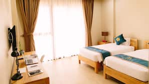 Minibar, desk, blackout drapes, free WiFi