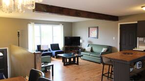TV, DVD player, video library