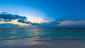 On the beach, scuba diving