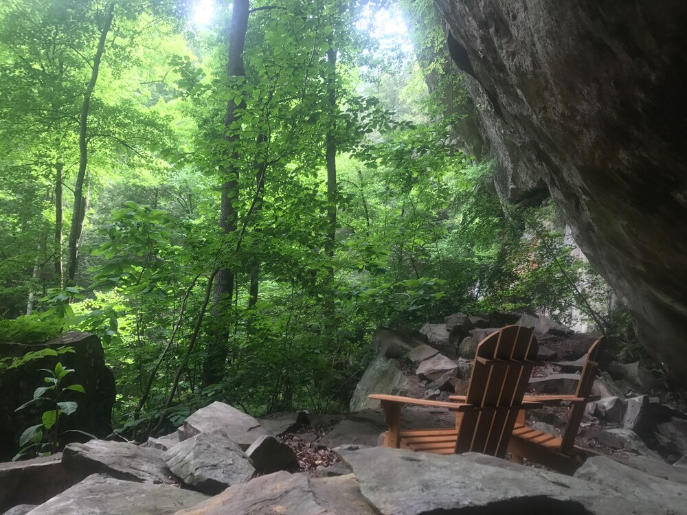 Secluded Red River PetFriendly Cabin on 3 acres (Serenity Falls) in Campton Best Rates