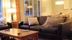 TV, fireplace, DVD player, books