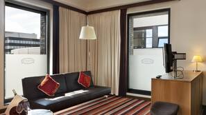 In-room safe, desk, laptop workspace, iron/ironing board
