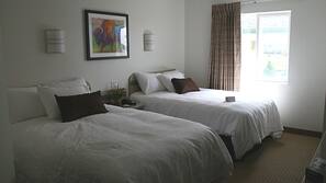 Egyptian cotton sheets, premium bedding, desk, blackout curtains