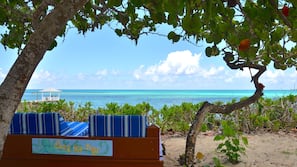 Private beach, white sand, sun-loungers, beach umbrellas