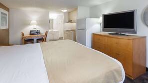 Desk, free WiFi, bed sheets