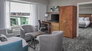 Premium bedding, pillowtop beds, laptop workspace, iron/ironing board