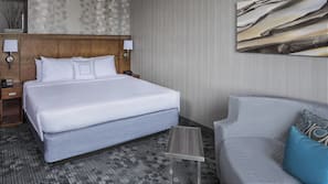 Premium bedding, pillowtop beds, laptop workspace, iron/ironing board