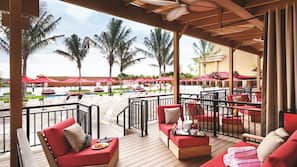 Seasonal outdoor pool, open 10:00 AM to 6:00 PM, cabanas (surcharge)