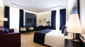 Hypo-allergenic bedding, pillow-top beds, minibar, in-room safe