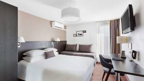 Premium bedding, Select Comfort beds, desk, laptop workspace