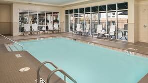 Indoor pool, open 11:00 AM to 8:00 PM, sun loungers
