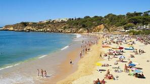 Beach nearby, white sand, sun-loungers, beach umbrellas