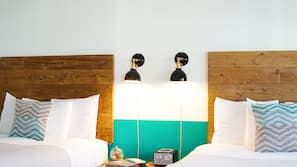 Roupas de cama premium, edredons de pluma, frigobar