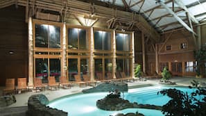 Indoor pool, open 10:00 AM to 6:00 PM, sun loungers
