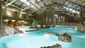 Indoor pool, open 10:00 AM to 6:00 PM, sun loungers