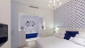 Luxe beddengoed, traagschuim, een kluis op de kamer, een bureau