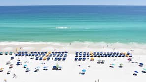 On the beach, beach umbrellas, snorkeling, beach bar