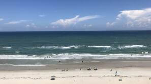 On the beach, white sand