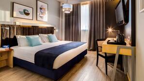In-room safe, desk, blackout curtains, soundproofing
